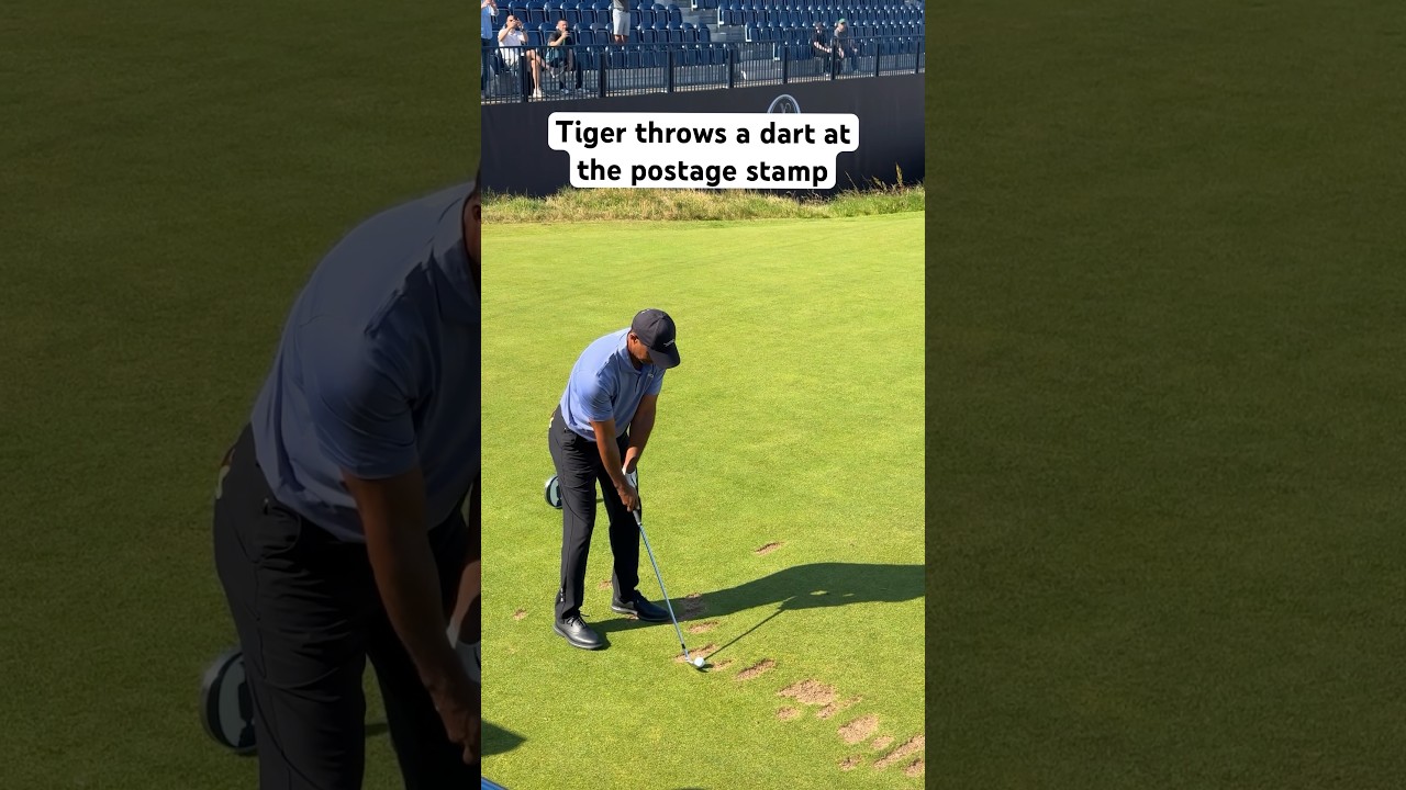 Tiger Woods using the contour to his advantage. 🤌