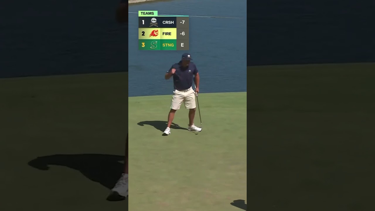 CLUTCH putt by @brysondechambeau on No. 17 👏 #livgolf #shorts