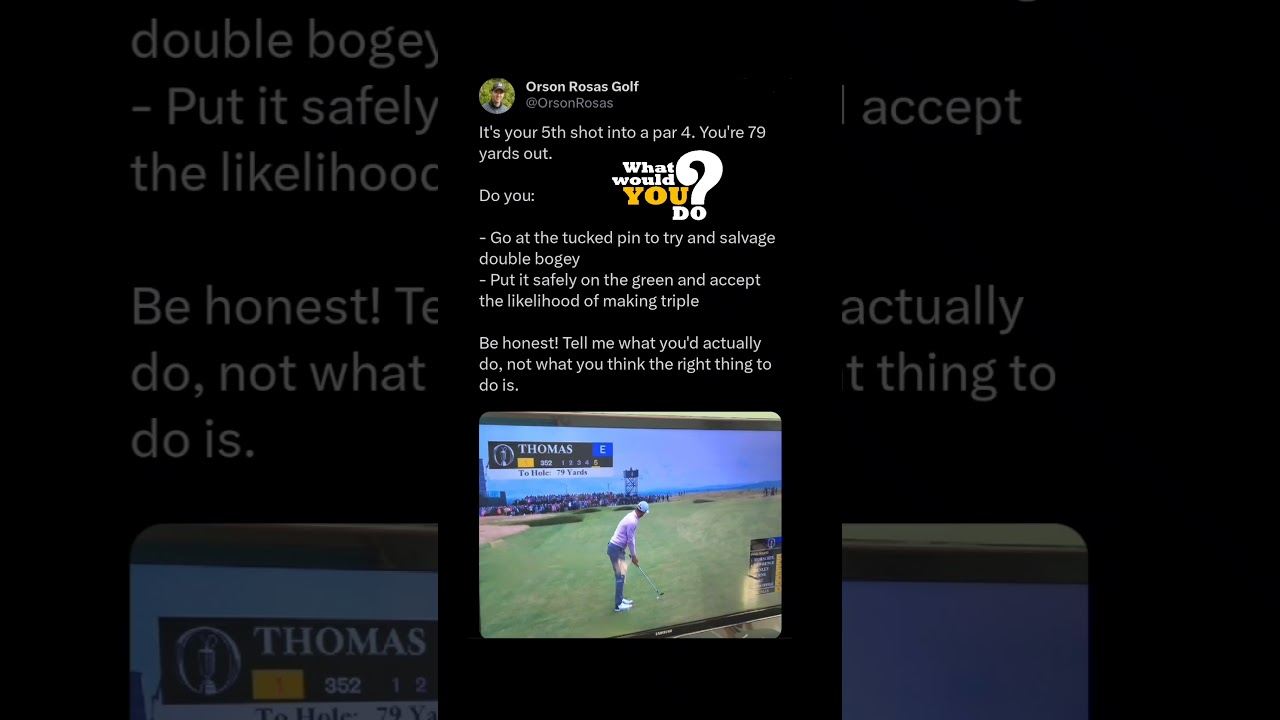 Justin Thomas with 79 yards for bogey at 1 at Troon. How would you play this? #golf #theopen