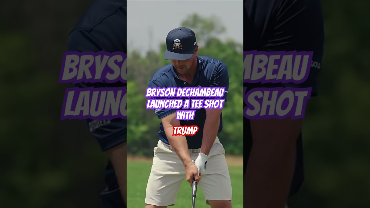 Bryson Dechambeau launches a tee shot with #donaldtrump ! #brysondechambeau #tomgillisgolf
