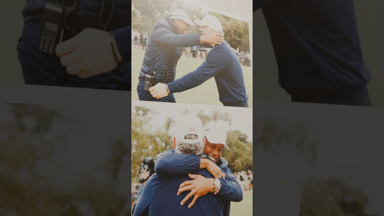 Cool moment with Tiger Woods after winning the Presidents Cup #tigerwoods #shorts #golf