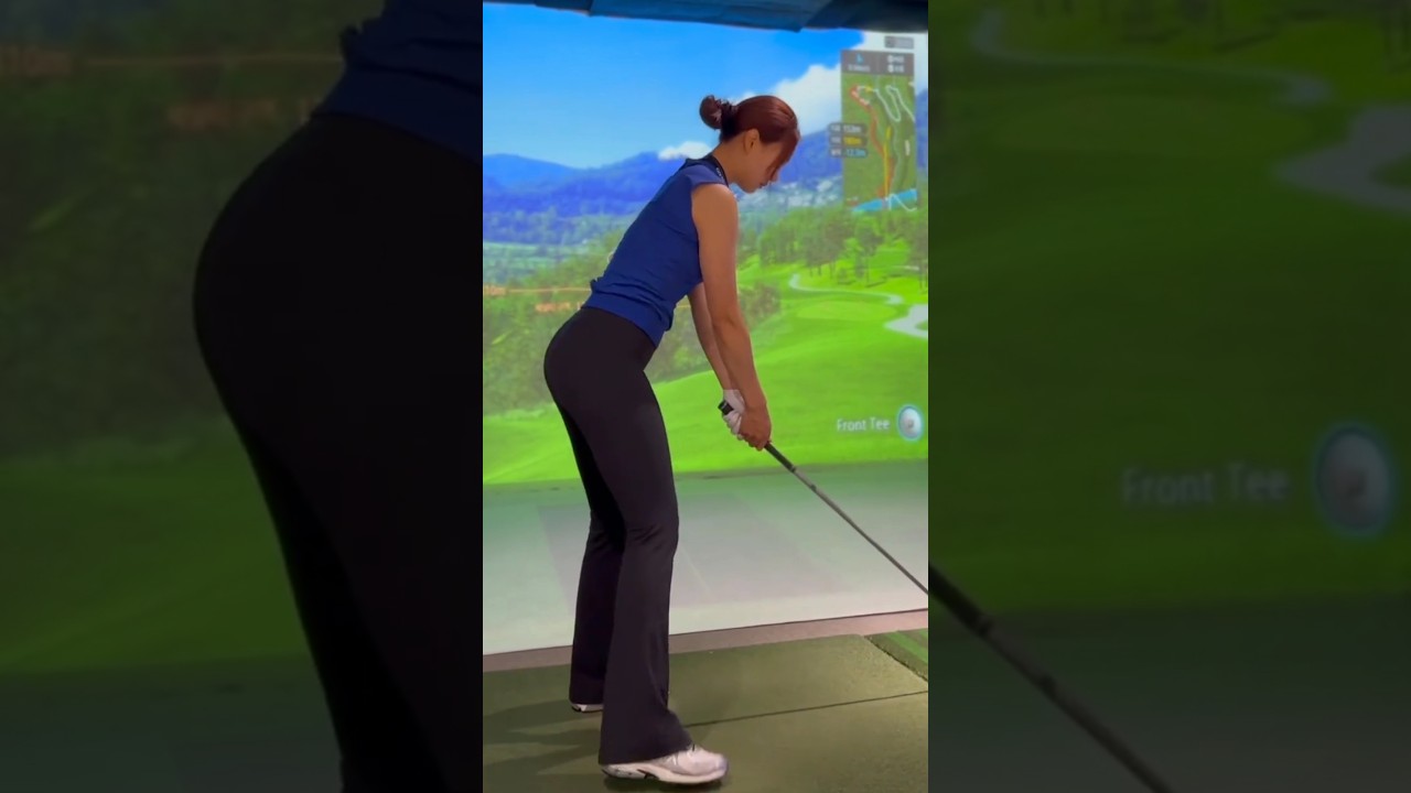 Wow..멋진샷 Excellent!!✨✨KLPGA 유현주 프로 스크린 골프 스윙 #유현주프로