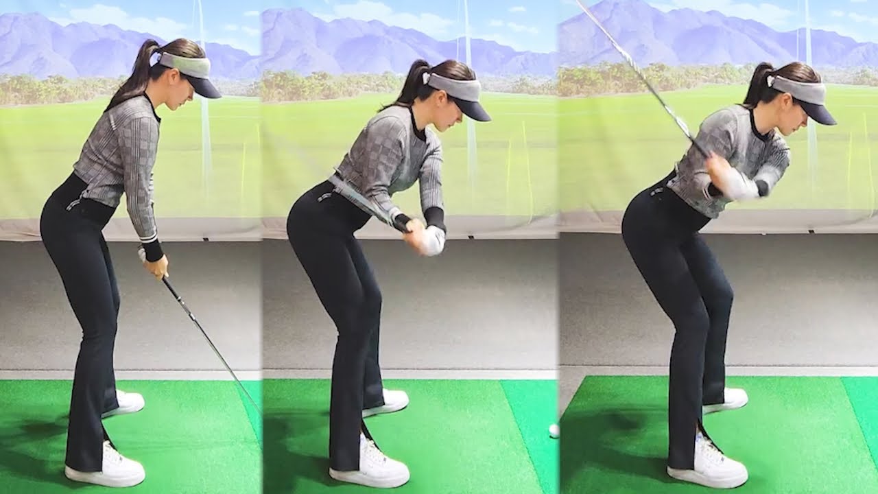 하체리드의 교과서!! KLPGA 프로 이루나 미녀골퍼의 골프스윙!