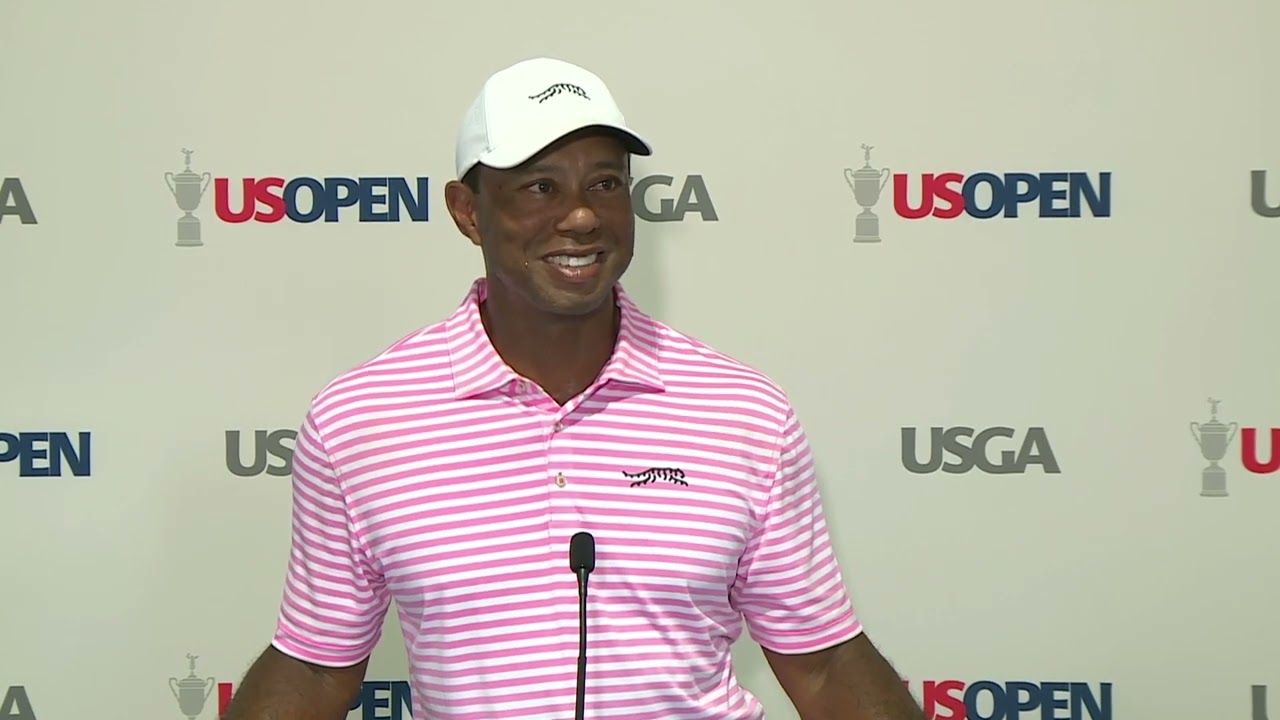 Tiger Woods Thursday Flash Interview 2024 US Open Championship © USGA