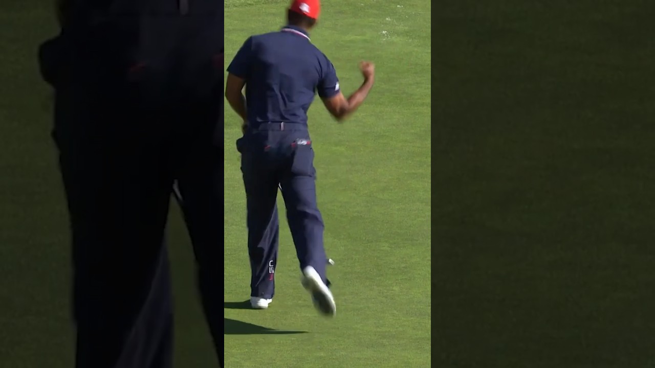 Tiger Woods' AMAZING eagle and celebration! 🤯