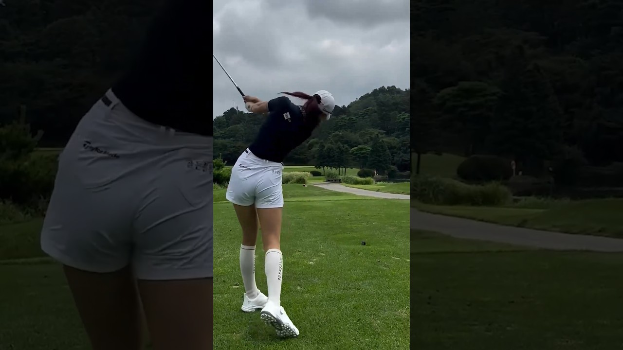 라운딩룩 • 스윙까지 시원시원 💙 | KLPGA 유현주 투어프로 @_hyunju.__ #응원릴레이2024  #골프 #golf #golfswing