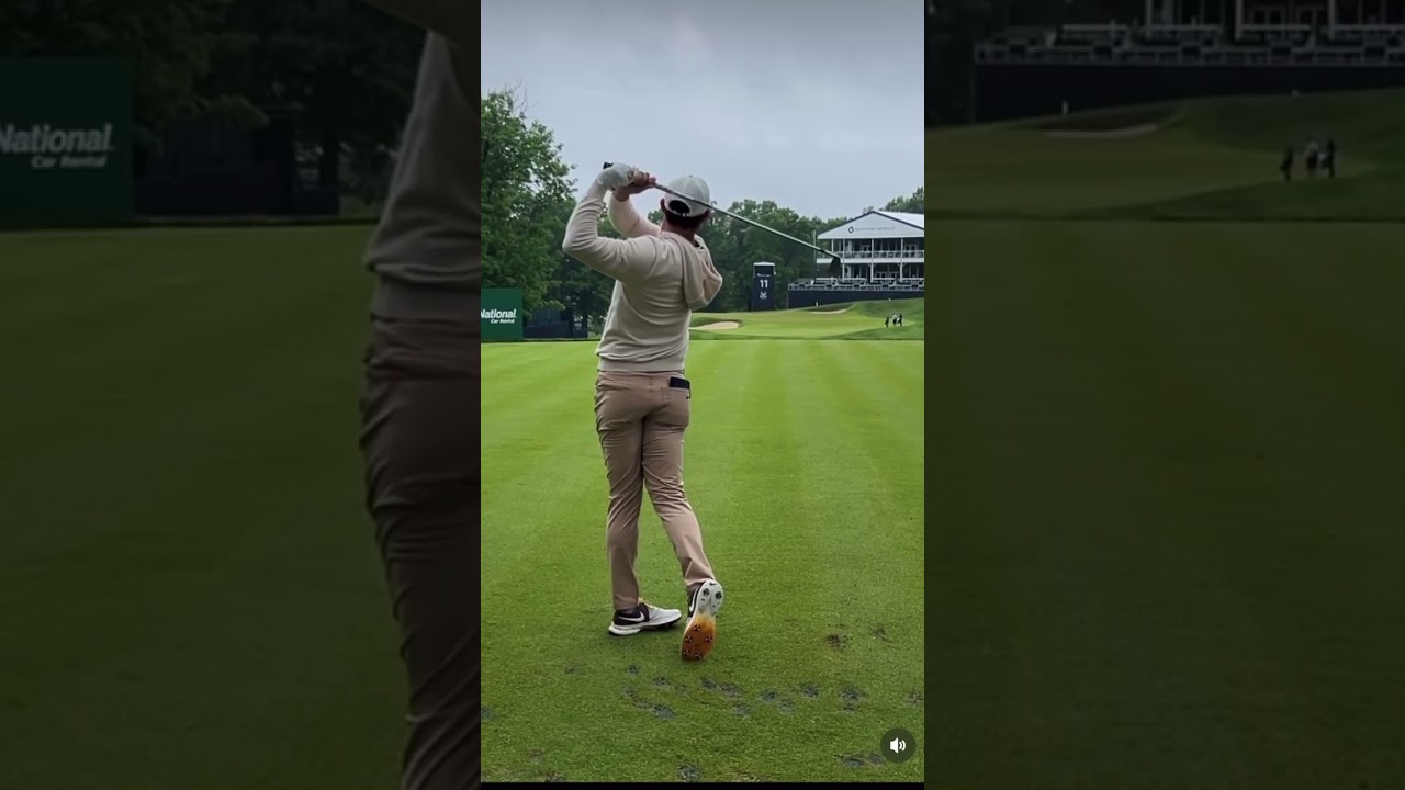 Rory McIlroy  golf swing down the line at the US Open #usopen  #golfswing #rorymcilroy