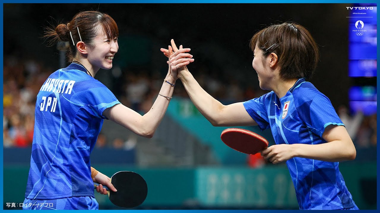 【卓球女子団体】早田ひな/平野美宇が先制！決勝に向けドイツからまず1勝｜パリオリンピック  女子団体準決勝 日本 vs ドイツ