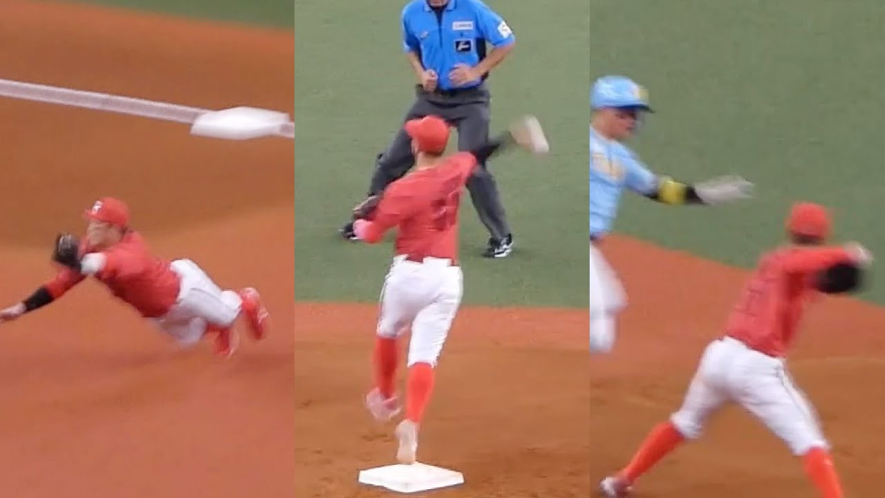 菊池&矢野二遊間コンビ、小園海斗の好守備！広島カープ鉄壁の守備ハイライト(内野編) 2024年8月10日