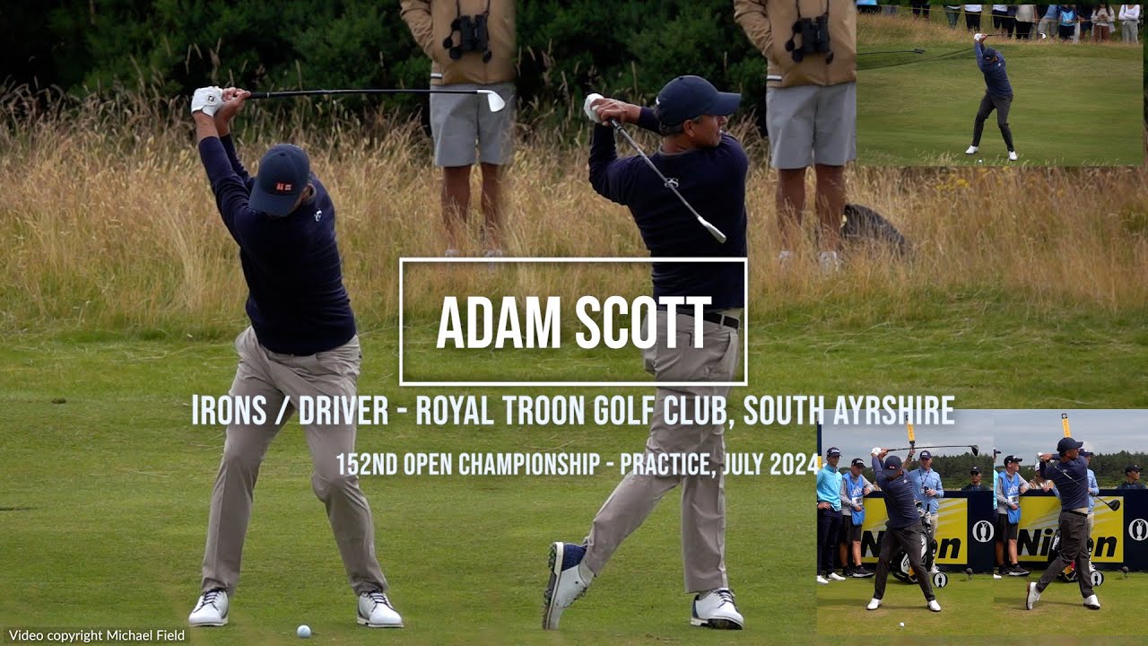 Adam Scott Golf Swing Driver & Irons - Royal Troon (South Ayrshire, Scotland) July, 2024.