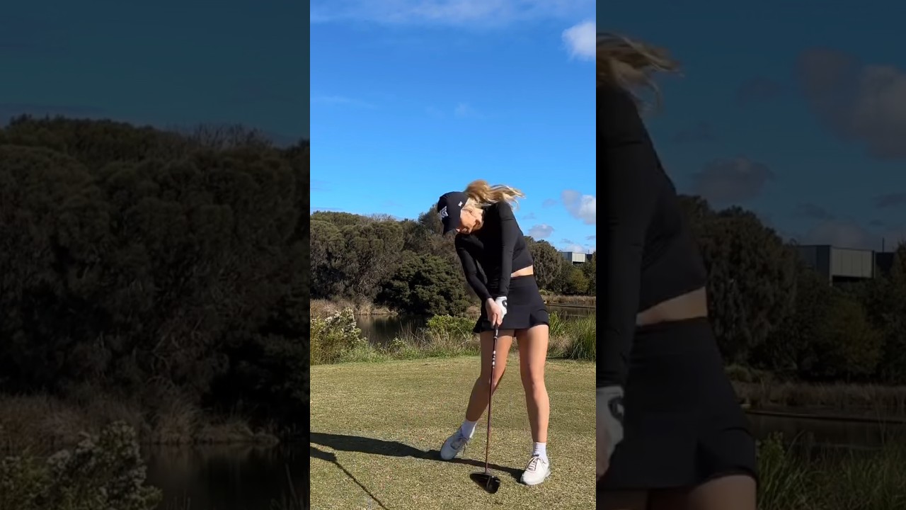 대단한 스윙입니다. 유현주프로하고는 차원이 다르네요