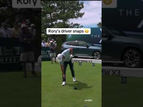 Rory McIlroy’s driver shaft snaps on No. 9 tee.