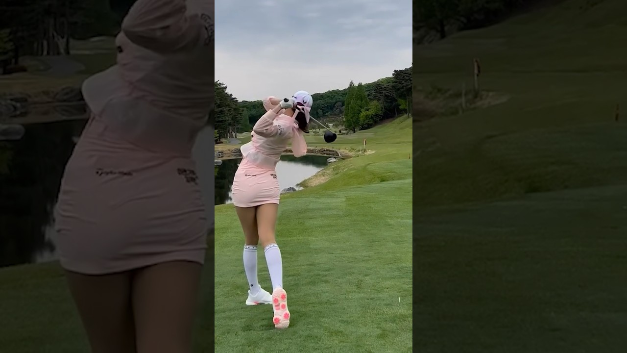 의상도 스윙도 멋짐 뿜뿜 🩷 | KLPGA 유현주 투어프로 @_hyunju._ #응원릴레이2024 #golfswing #golf #골프스윙