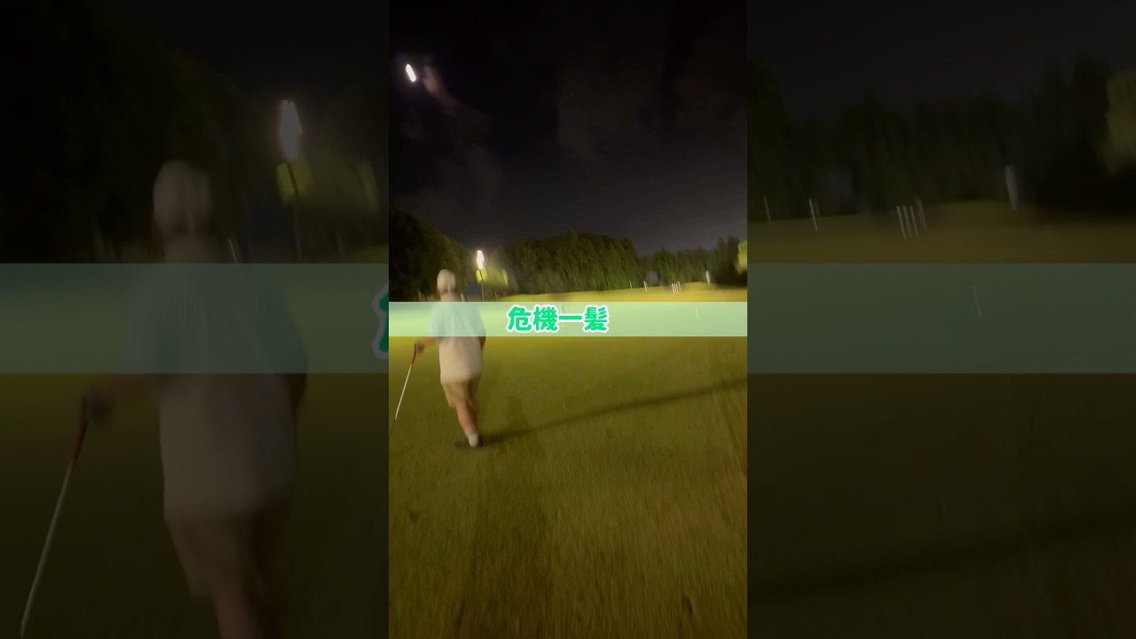 【危機一髪】ゴルフ初心者の前には、、【ナイター】 #shorts