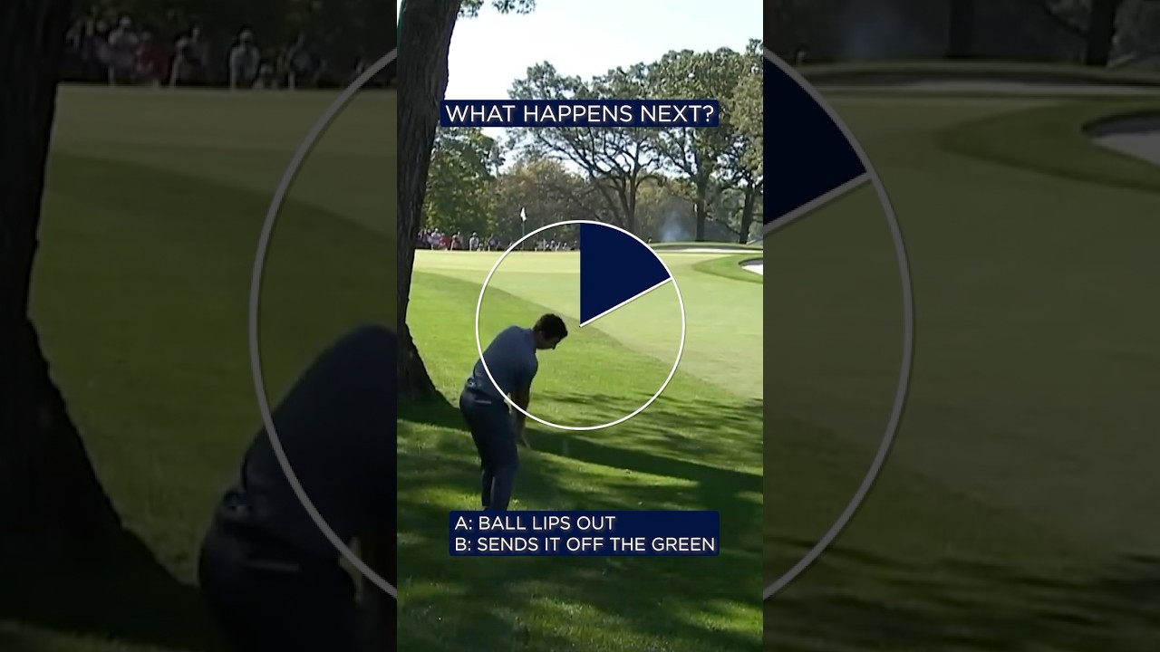 Rory McIlroy has a TOUGH shot! 😬