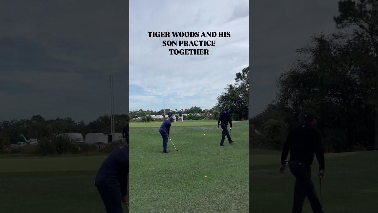 Tiger Woods with his son Charlie at PNC Championship. ♥️ #tigerwoods #pgatour #golf