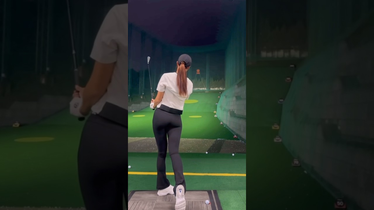 야간에도 열심히 연습하는 유현주 프로