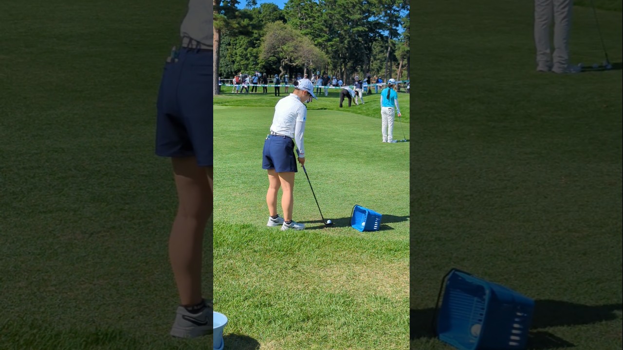 【のんびり練習】尾関彩美悠  ほのぼの練習中  #女子ゴルフ #golf