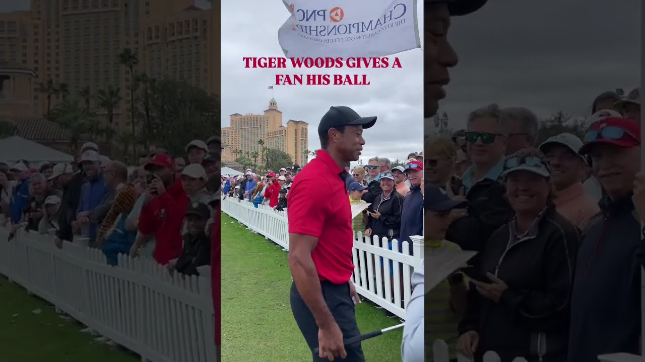 Tiger Woods made this young fans day. ♥️ #tigerwoods #pgatour #golf #golffans