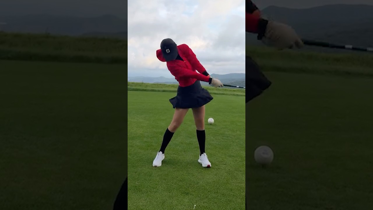레드&블랙 ♥️ 여전히 강렬한 명품 스윙 🔥 | KLPGA 김하늘 프로 #V157 #golf # #golfswing
