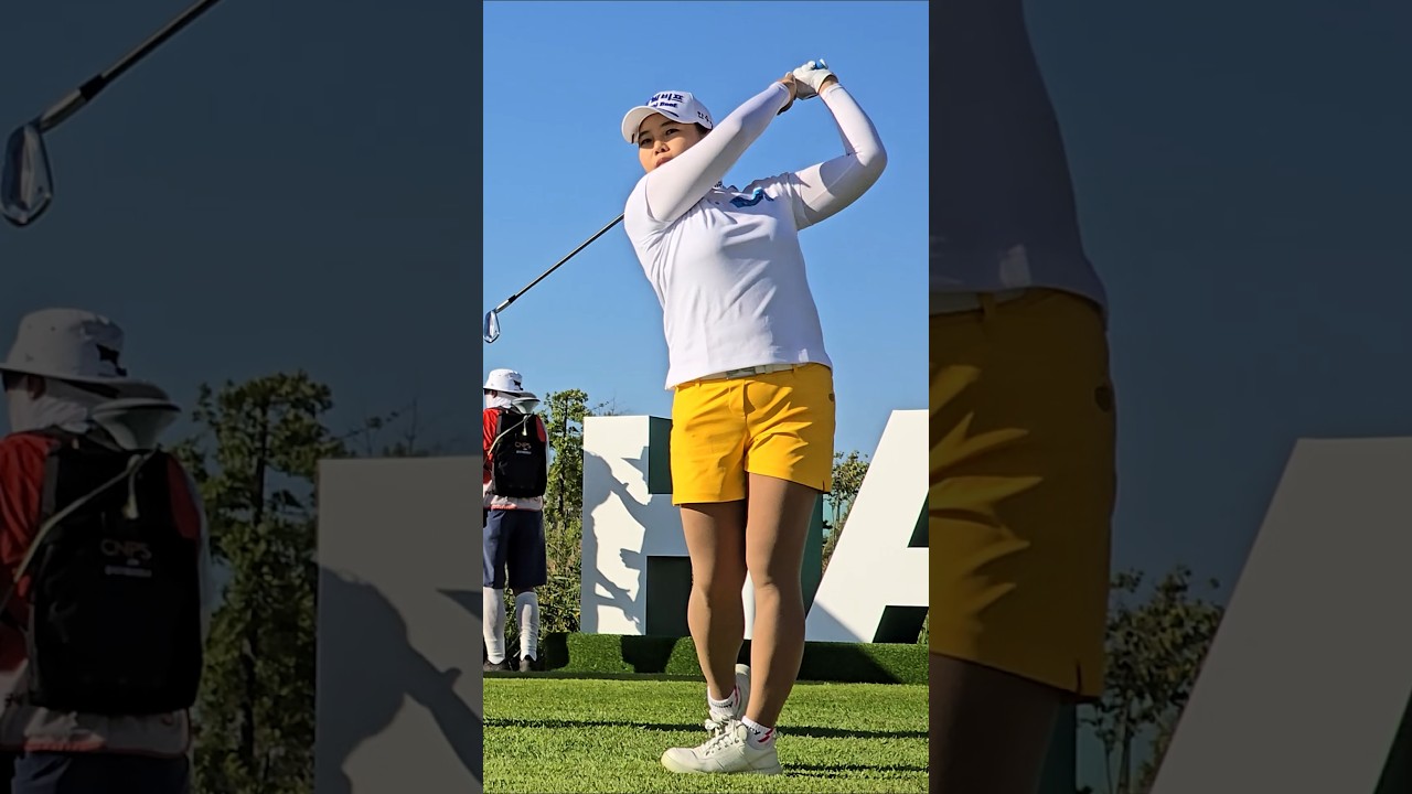 티샷 전 38세 노장의 건재한 빈스윙 몸풀기 애기 엄마 콜퍼 안선주