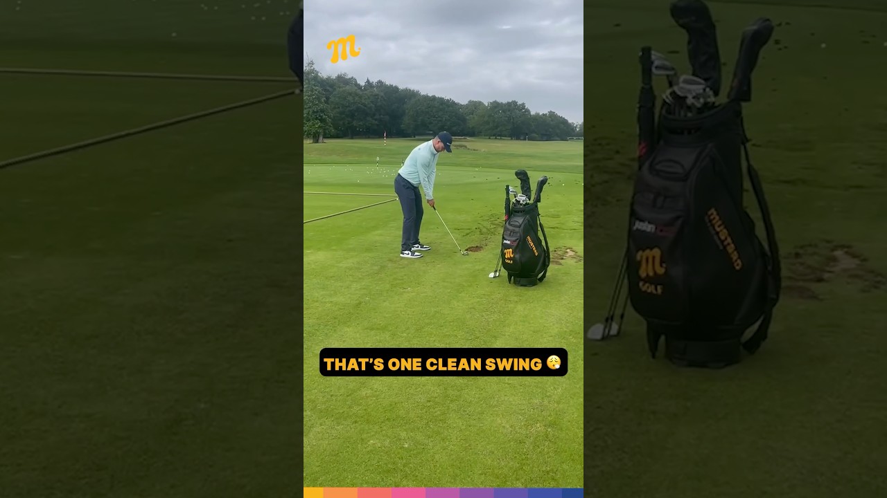 That's one clean-looking swing & golf bag 🔥 #golf #MustardGolf #Justinrose