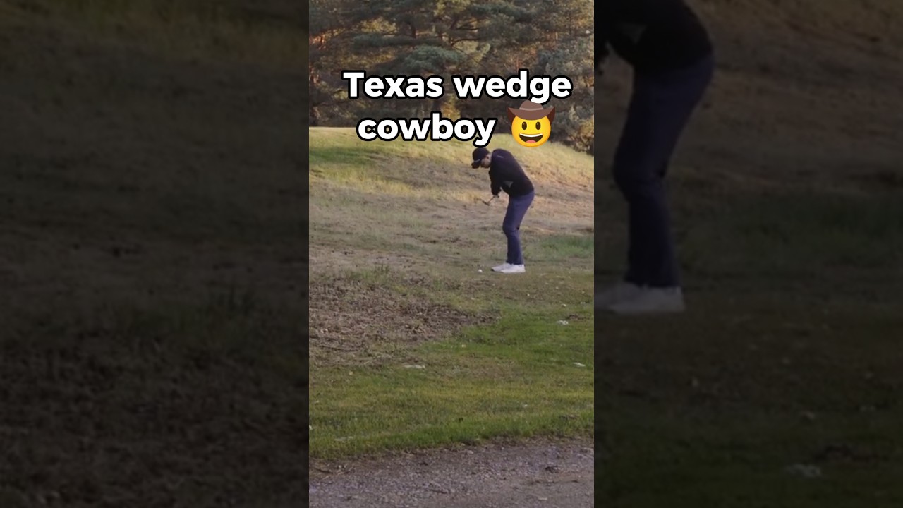 JACK NICKLAUS WOULD HAVE BEEN IMPRESSED 😱 Texas wedge from the rough 🤠 #fyp #golf #foryou
