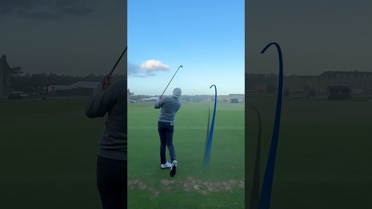 Rory McIlroy hitting stinger draws on a crisp St Andrews morning. 🤌