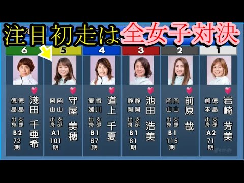 【丸亀競艇】⑤守屋美穂、注目初走は全女子対決！①岩崎芳美②前原哉③池田浩美④道上千夏⑥淺田千亜希
