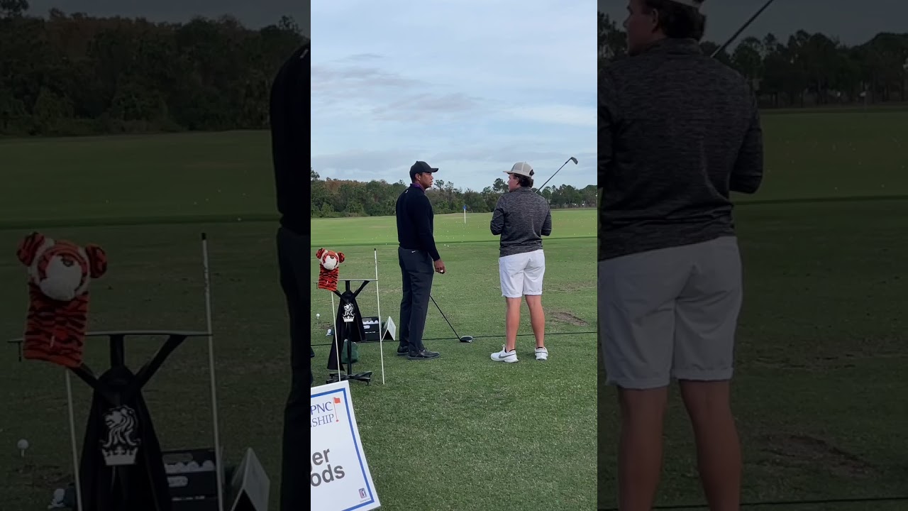 Tiger Woods with John Daly's son. 🤝 #tigerwoods #golf #johndaly #pgatour