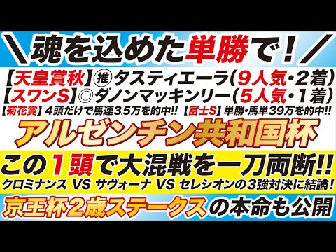 【アルゼンチン共和国杯2024予想】この１頭だけを見てくれ！クロミナンスVSサヴォーナVSセレシオンに結論！京王杯２歳Sもセットで公開！