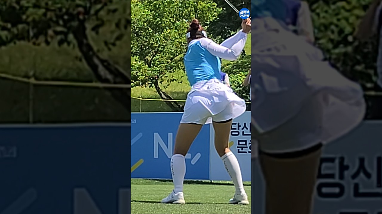 훤칠한 큰 키에서 나오는 파워풀한 미녀골퍼 유현주프로 드라이버 스윙