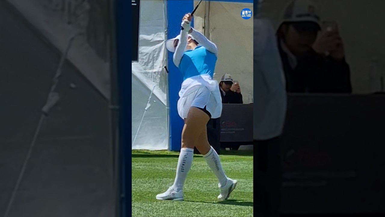 학처럼 날아서 벌처럼 쏘는 미녀골퍼 유현주프로 드라이버 스윙 티샷