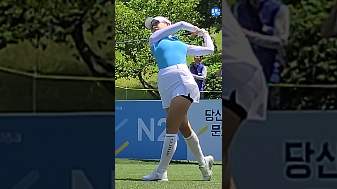 KLPGA에서만 볼 수 있는 상상 이상의 골프웨어 훤칠한 큰 키에서 나오는 파워풀한 미녀골퍼 유현주프로 드라이버 스윙 01