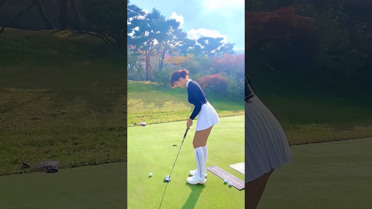 Putting Exercise by Cute Girl #golf #golfswing #ladygolfers #golfer #golfskill #kggolf