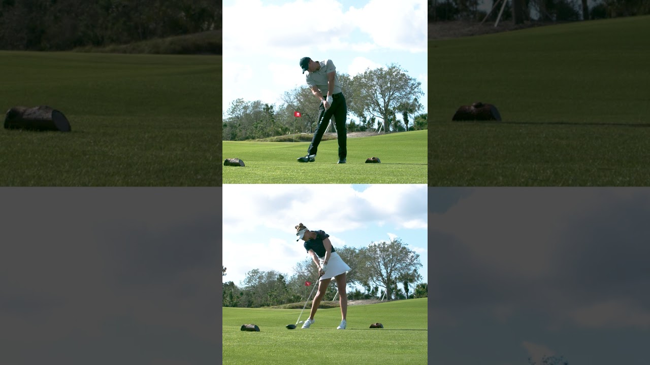 Slowing Down Rory McIlroy & Nelly Korda's Swings. #golf #golfswing #taylormade #shorts