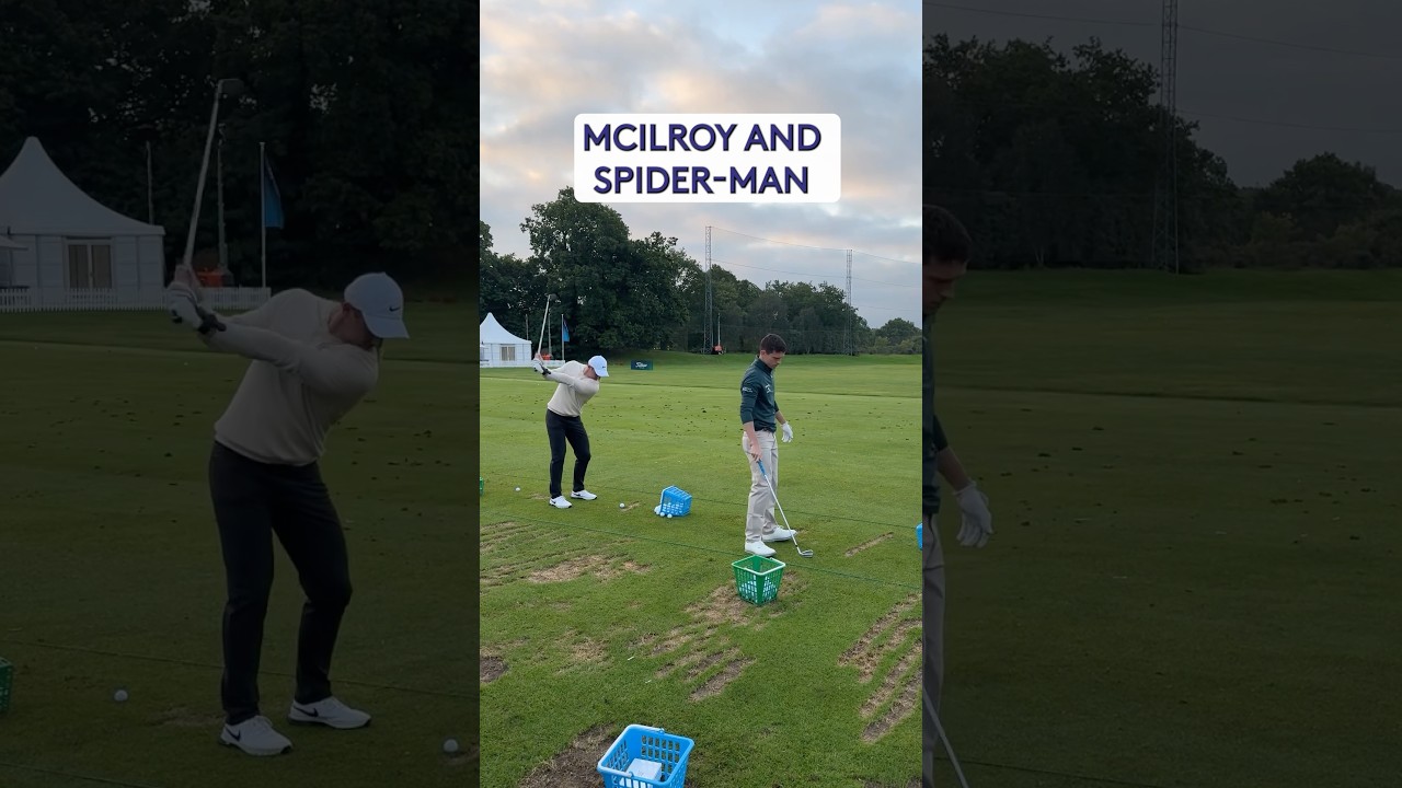 Tom Holland and Rory McIlroy range session 💪
