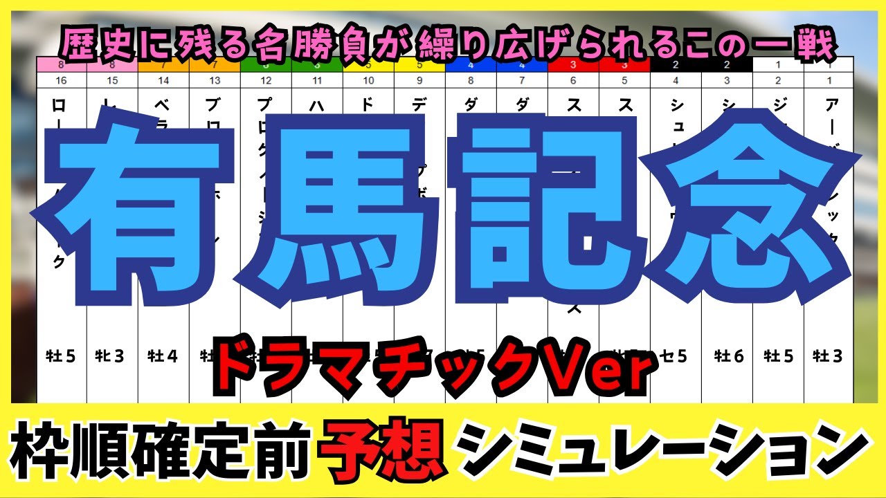 【有馬記念2024】枠順確定前シミュレーション  サイン馬券 ドラマチックVer