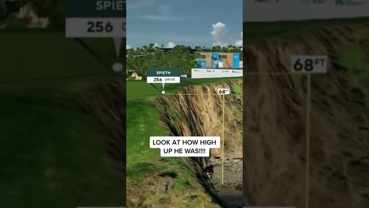 Jordan Spieth Edge of Cliff Golf Shot.   #shorts