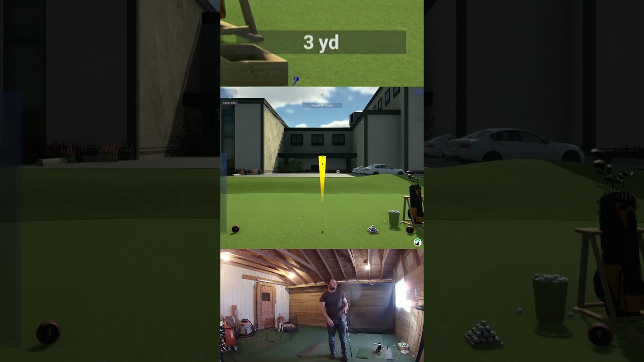Day 1 - Bryson Challenge - Can I make a Hole in One over Bryson's House? #golf #indoorgolfsimulator