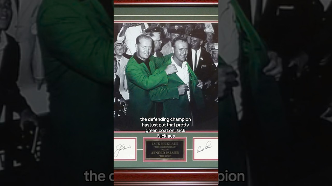 TWO LEGENDS, TWO AUTOGRAPHS, ONE ICONIC PIECE! #golf #golfers #palmer #nicklaus #greenjackets