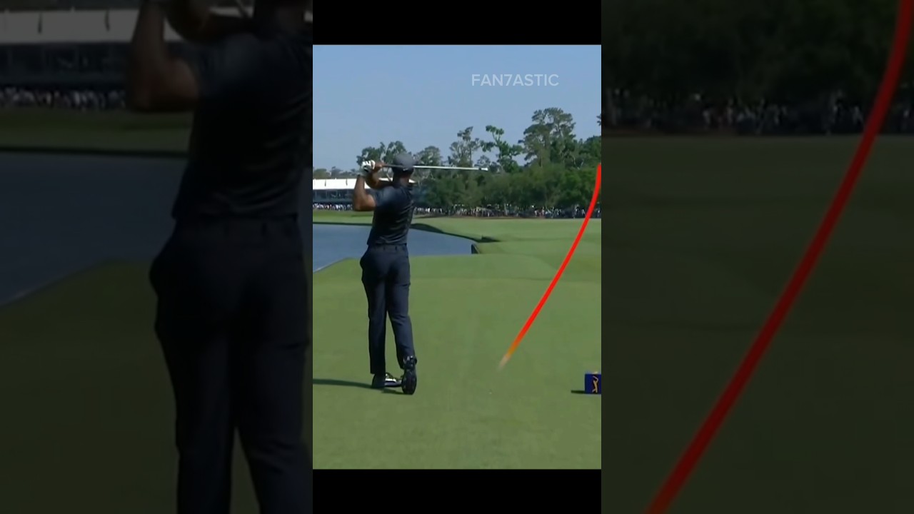 Tiger Woods Low Draw Iron Shot & Slow Motion Golf Swing