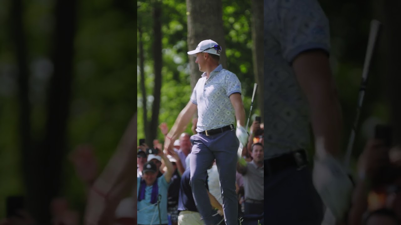Hometown hero Justin Thomas fires up the crowd with this AMAZING shot at Valhalla 🙌
