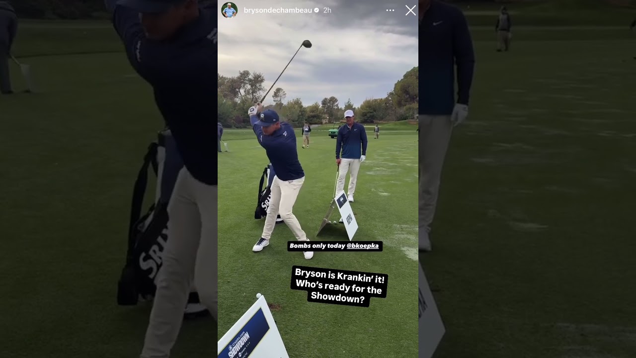 Bryson Dechambeau Showdown, hitting the Krank Golf Formula FIRE Driver.