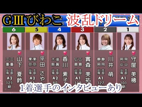 【GⅢびわこ競艇】波乱「ドリーム」①守屋美穂②川井萌③實森美祐④香川素子⑤平田さやか⑥山下夏鈴
