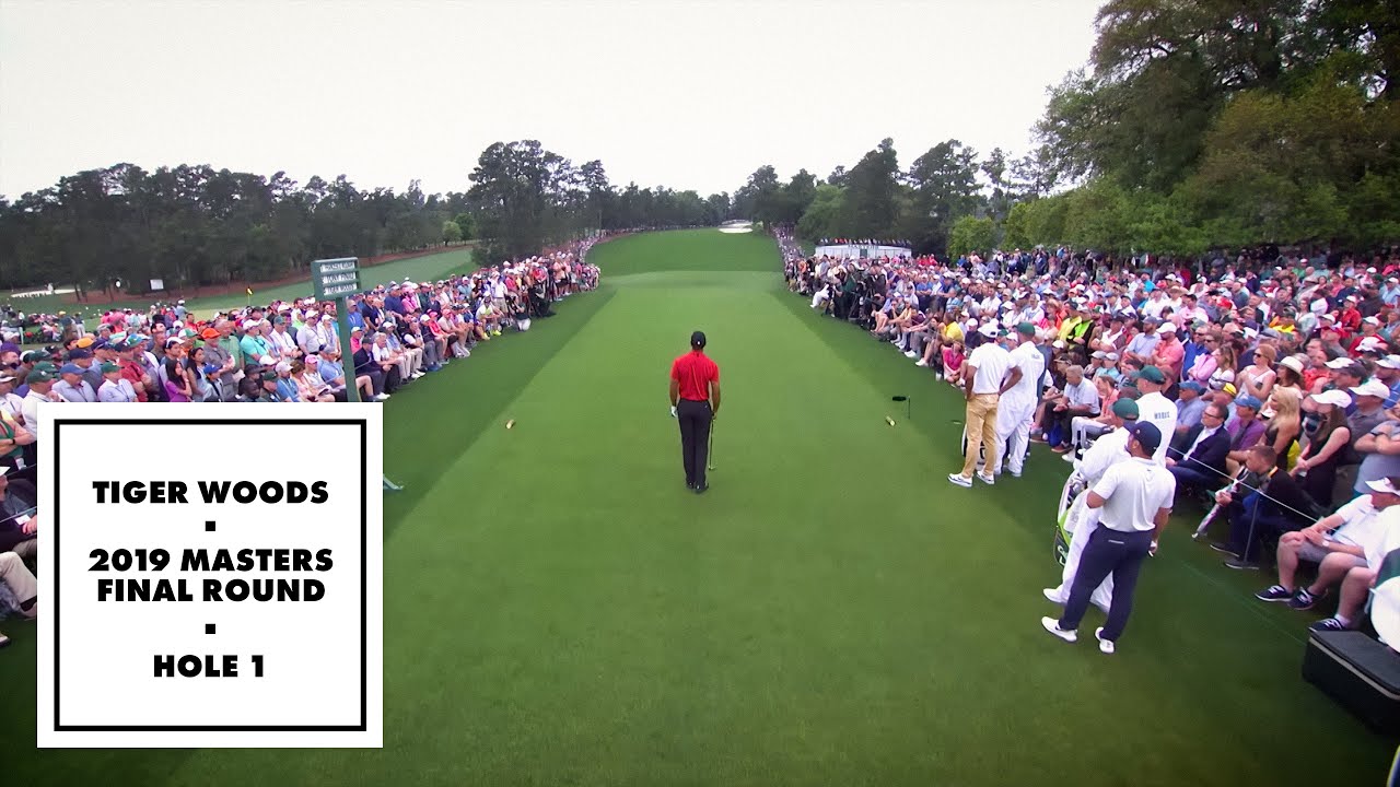 Tiger Woods // 2019 Masters Final Round Hole 1 // 4K ASMR Golf