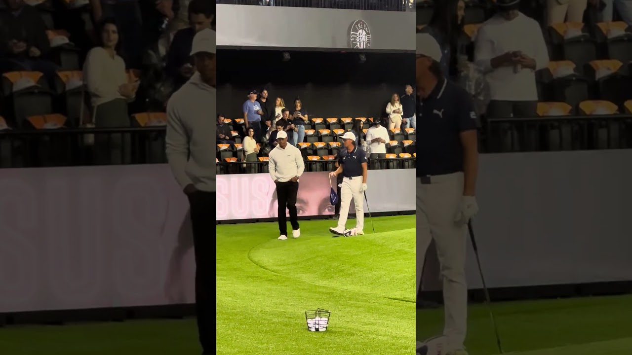 Tiger Woods and Rickie Fowler take it all in at #TGL Opening Night #TGLGolf