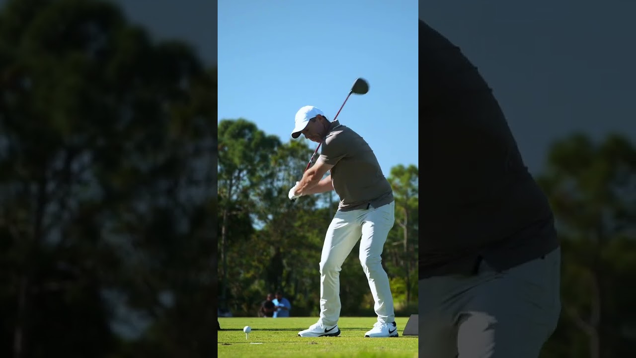 Rory McIlroy launching Qi35 Driver in slow mo. 🚀 #TaylorMade #golf #shorts