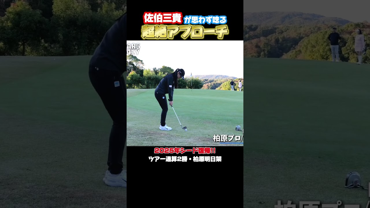 柏原明日架がアプローチで魅せる!!　#ゴルフ #柏原明日架 #佐伯三貴 #佐伯三貴ゴルフchannel