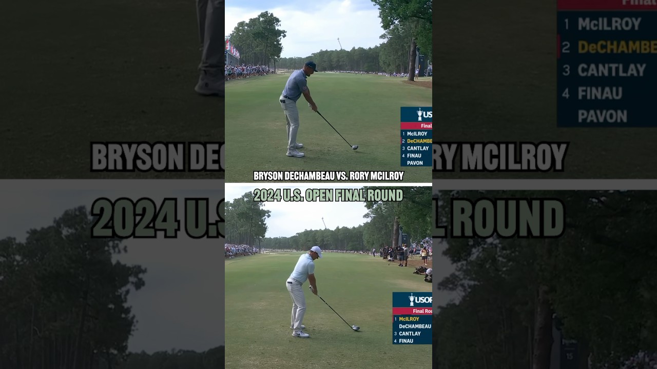 Bryson DeChambeau and Rory McIlroy comparison at the 2024 U.S. Open! #golf